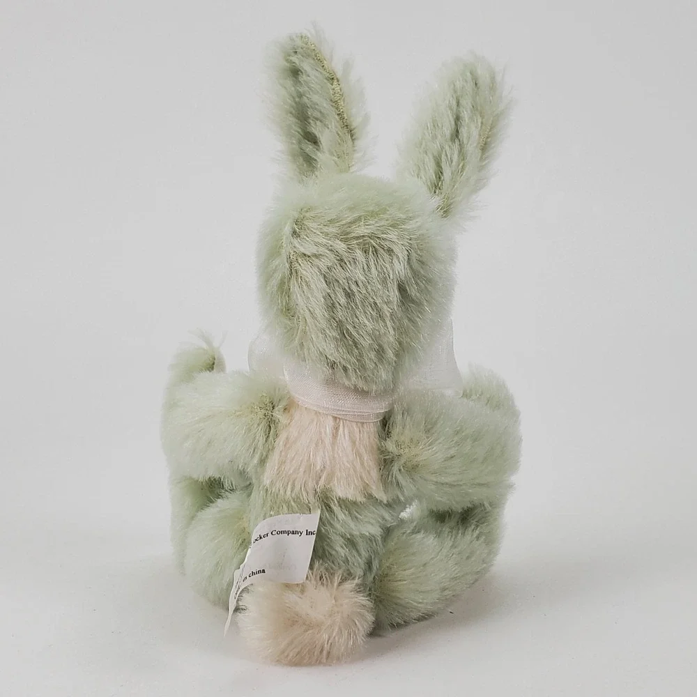 Marie Osmond Porcelain Bunny Doll Mint Green Mohair‎ Knickerbocker 7 inch Seated